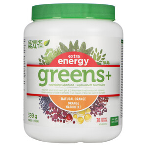 Genuine Health Greens+ Extra Energy Nourishing Superfood Powder Natural ...