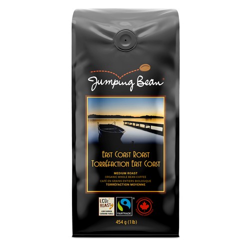 Jumping Bean Coffee Organic Whole Bean Coffee East Coast Roast 454 g