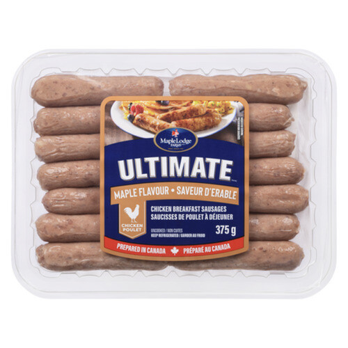 Maple Lodge Farms Frozen Ultimate Chicken Sausage Uncooked Maple Flavored 375 g