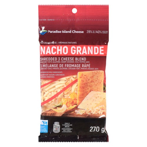 Paradise Island Cheese Nacho Grande Shredded Cheese 3 Cheese Blend 270 g