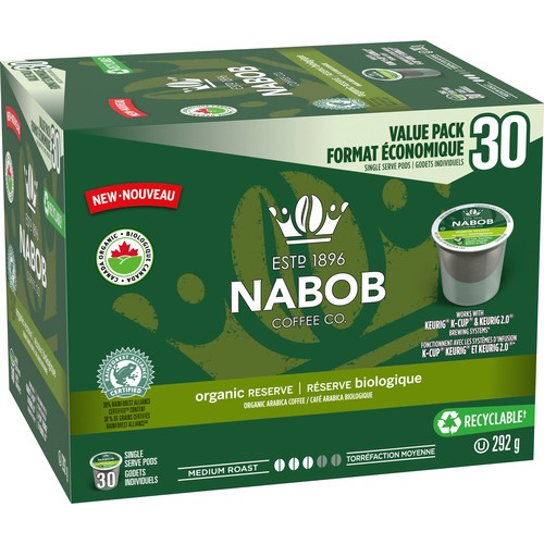 Nabob Organic Reserve Coffee Keurig K-Cup Pods 292 g 30 Pods