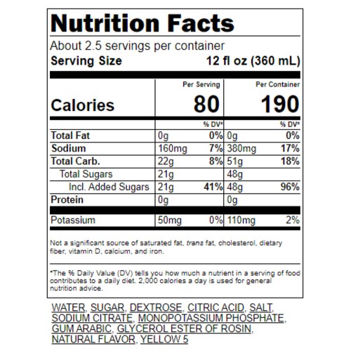 Gatorade Energy Drink Lemon Lime 591 ml (bottle)