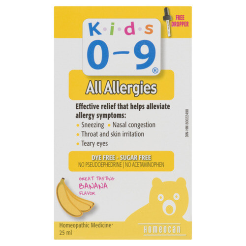 Kids 0-9 Banana Homeopathic Allergy Drops 25 ML