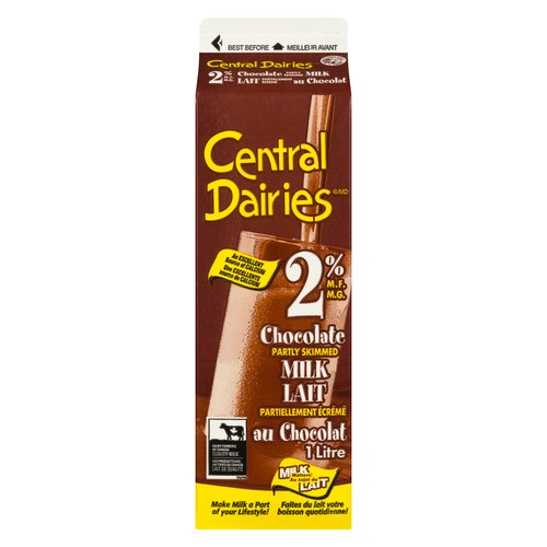 Central Dairies 2% Chocolate Milk 1 L