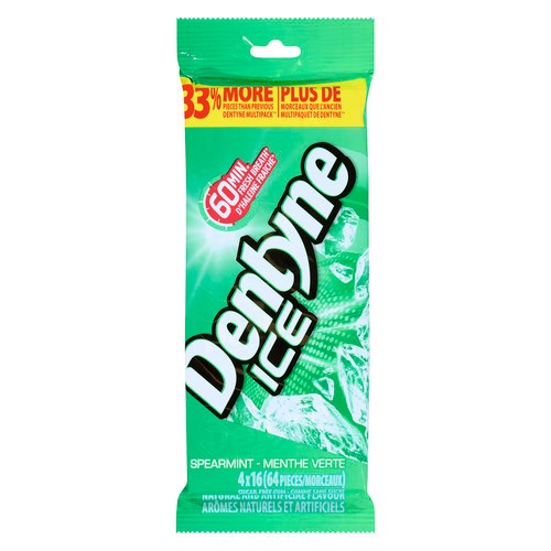 Dentyne Ice Sugar-Free Gum Spearmint 4 x 16 (64 Pieces)