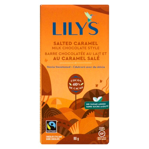 Lily's Sweets Gluten-Free Chocolate Bar Salted Caramel Milk Chocolate Style 80 g