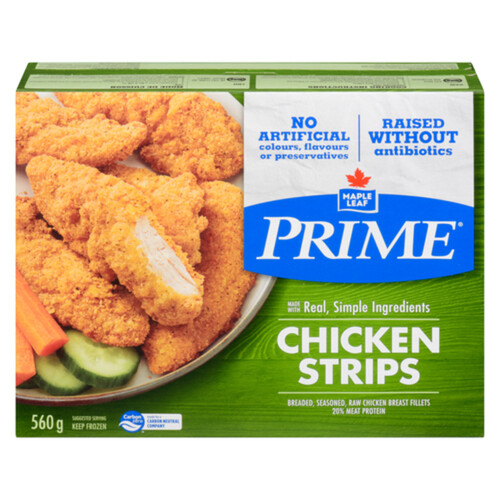 Prime Frozen Chicken Strips Raised Without Antibiotics 560 g
