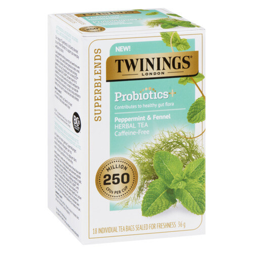 Twinings Probiotic Herbal Tea Peppermint & Fennel 18 Tea Bags