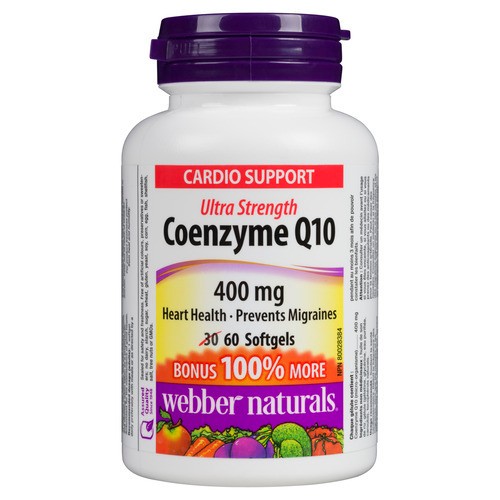Webber Naturals 400 mg Coenzyme Q10 Ultra Strength 60 Softgel Capsules