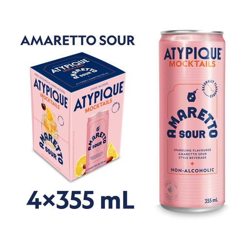 Atypique Non-Alcoholic Mocktail Amaretto Sour 4 x 355 ml (cans)