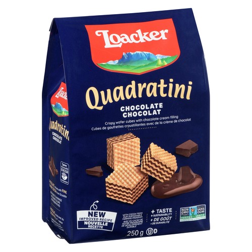 Loacker Quadratini Crispy Wafer Cubes Chocolate Cream Filling 250 g