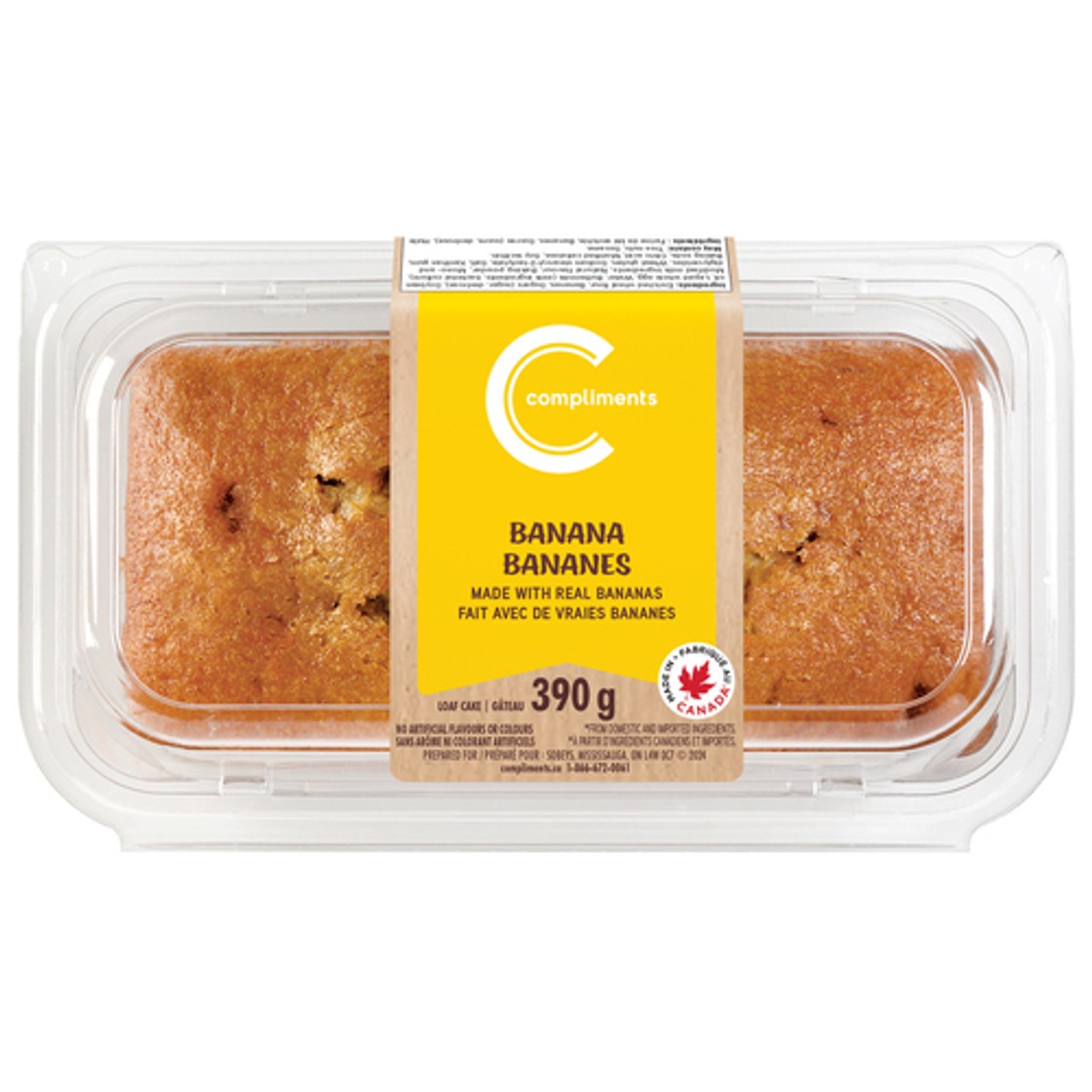 Compliments Cakes Compliments Loaf Cake Banana 390 g - Voilà Online Groceries & Offers