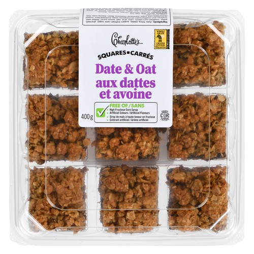 Charlotte's Squares Date And Oat 9 Pack 400 g