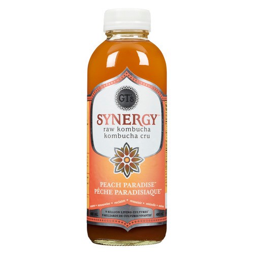 GT's Synergy Raw Kombucha Peach Paradise 480 ml