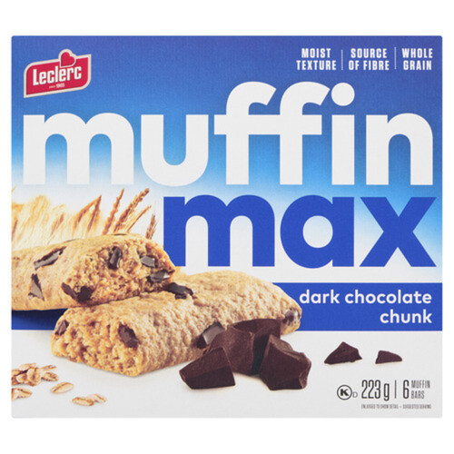 Leclerc Muffin Max Bars Dark Chocolate Chunk 223 g