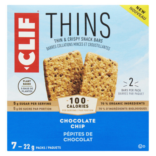 Clif Thins Chocolate Chip Bars 7 x 22 g