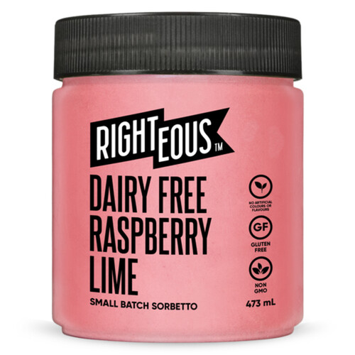 Righteous Dairy-Free Frozen Sorbet Raspberry Lime 473 ml