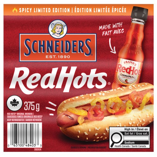 Schneiders Wieners Red Hots Spicy Limited Edition Frank's Red Hot 375 g