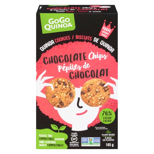 GoGo Gluten-Free Non GMO Quinoa Cookies Chocolate Chips 165 g