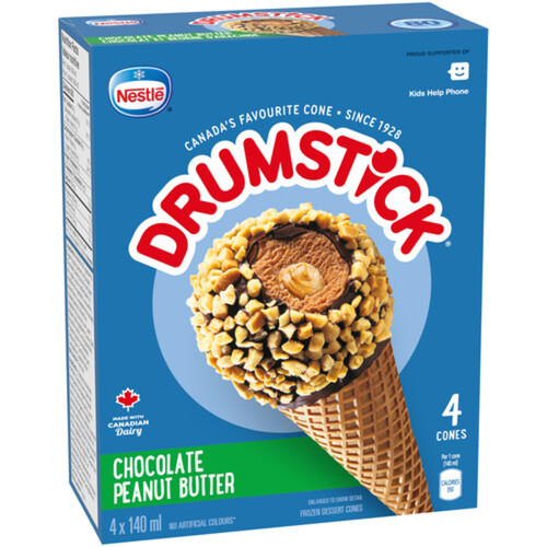 Nestlé Drumstick Multipack Ice Cream Cones Chocolate Peanut Butter 4 x 140 ml