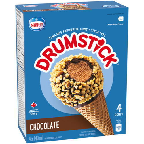 Nestlé Drumstick Frozen Dessert Cones Chocolate 4 x 140 ml