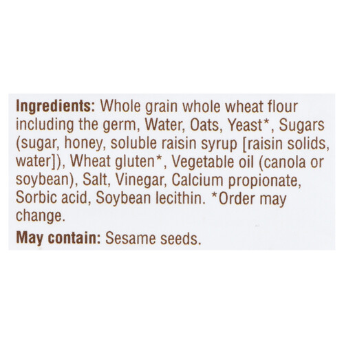 Dempster’s 100% Whole Grains Bread Honey & Oatmeal 600 g