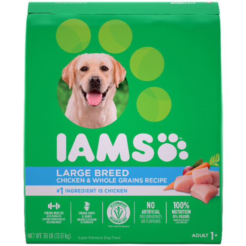 Iams Large Breed Adult Dry Dog Food Chicken & Whole Grains 13.6 kg