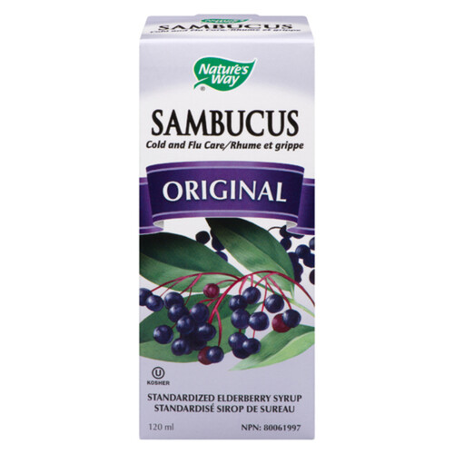 Nature's Way Sambucus Elderberry Syrup For Cold & Flu Original 120 ml