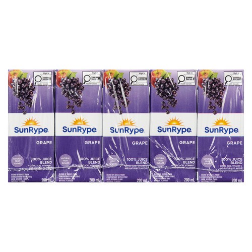 SunRype Juice Grape Boxes 5 x 200 ml