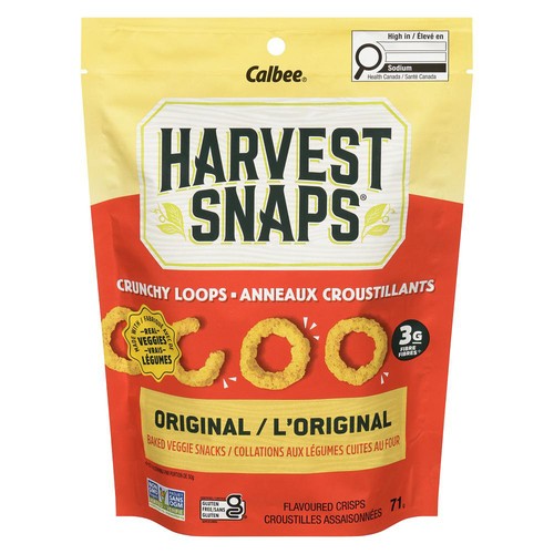Harvest Snaps Baked Veggie Snack Crunchy Loops Original 71 g