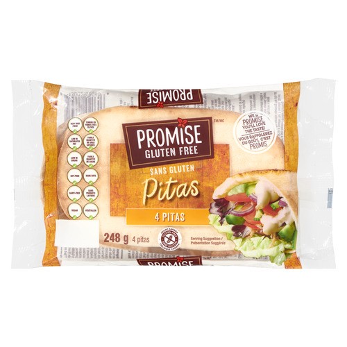 Promise Gluten-Free Pita 4 Pack 248 g (frozen)