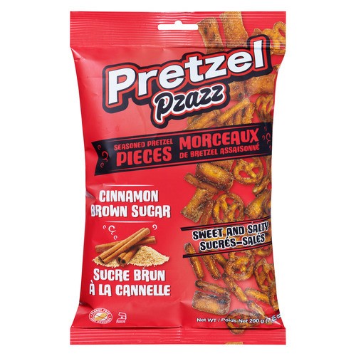 Exclusive Brands Pretzel Pzazz Seasoned Pretzel Pieces Cinnamon Brown Sugar 200 g