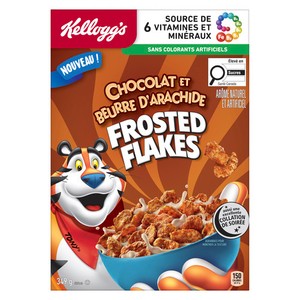 Kellogg's Frosted Flakes Céréales chocolat et beurre d'arachide 349 g