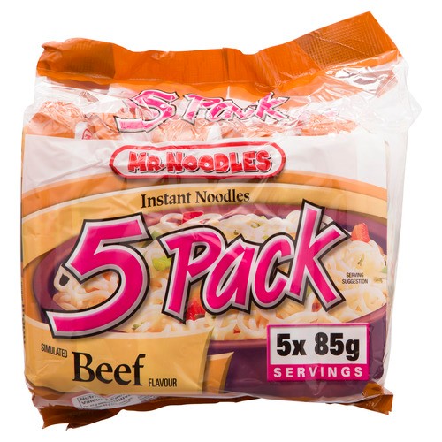 Mr. Noodles Instant Noodles Beef 5 x 85 g