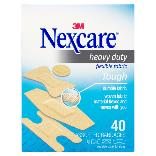 3M Nexcare Heavy Duty Fabric Assorted Bandages 40 Count 