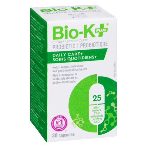 Bio-K Plus Probiotic Daily Care+ Capsules 30 Count