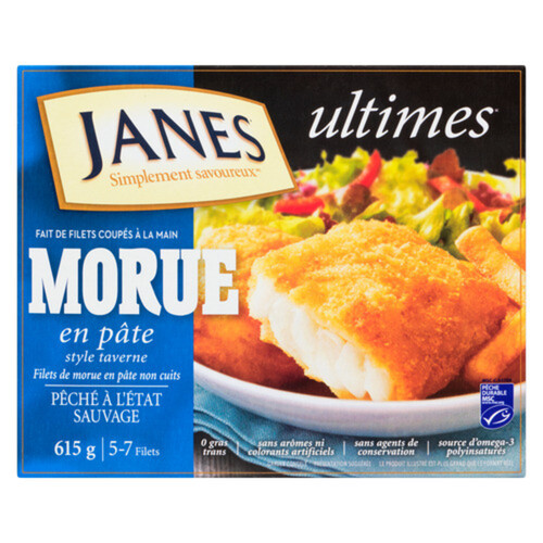 Janess Frozen Tavern Battered Cod Fillets 615 g