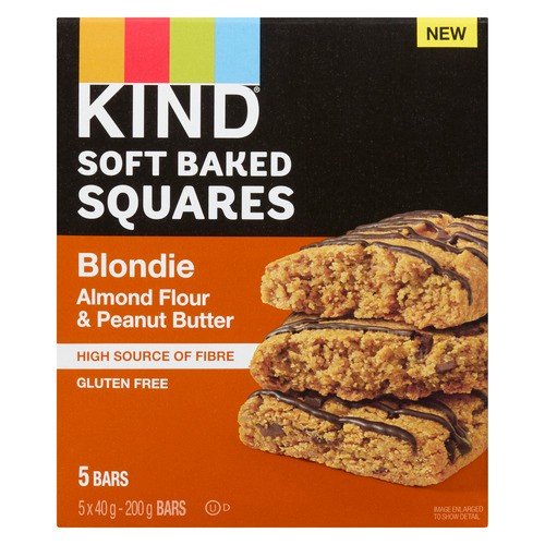 Kind Soft Baked Squares Blondie Almond Flour And Peanut Butter 5 x 40 g