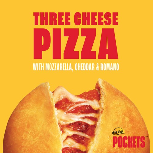 McCain Frozen Pizza Pockets Three Cheese 6 x 100 g