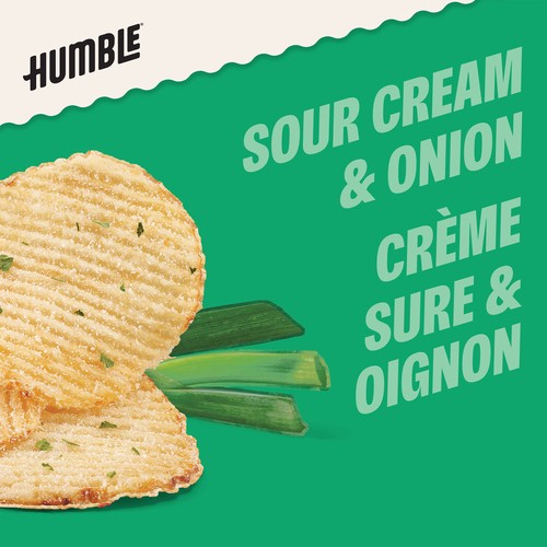Humble Rumbles Ripple Organic Potato Chips Sour Cream & Onion 135 g