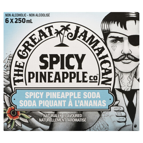 The Great Jamaican Non Alcoholic Soft Drink Spicy Pineapple 6 x 250 ml (cans)