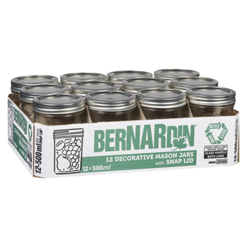 Bernardin 12 Decorative Mason Jars 500 ml