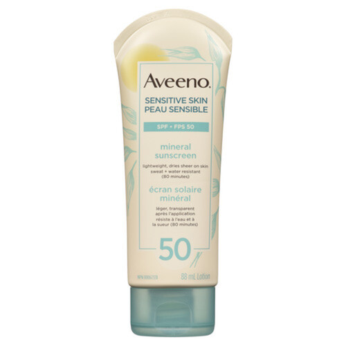 Aveeno Active Nat Sensitive Skiin SPF50 Adult Sunscreen 88 ml