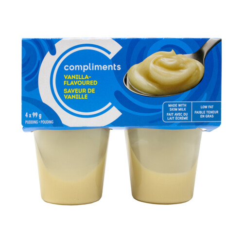 Compliments Low Fat Pudding Cups Vanilla 4 x 99 g