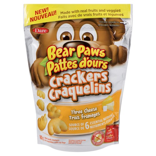 Bear Paws Baked Snack Crackers Three Cheese 180 g