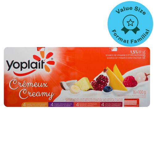 Yoplait Creamy Yogurt Tropical Value Size 16 x 100 g