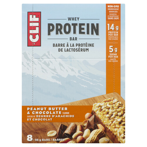 Clif Whey Protein Bar Peanut Butter & Chocolate 8 x 56.13 g