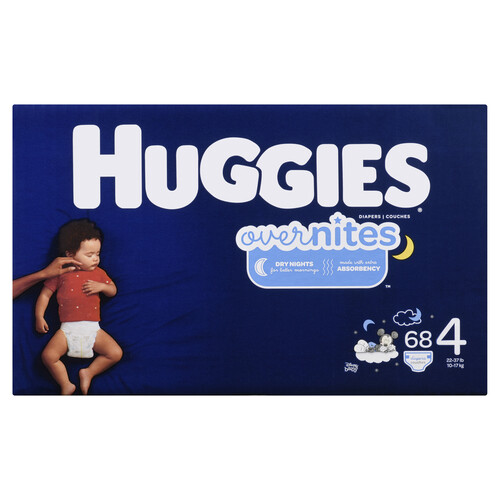 Huggies Diapers Overnites Size 4 68 count