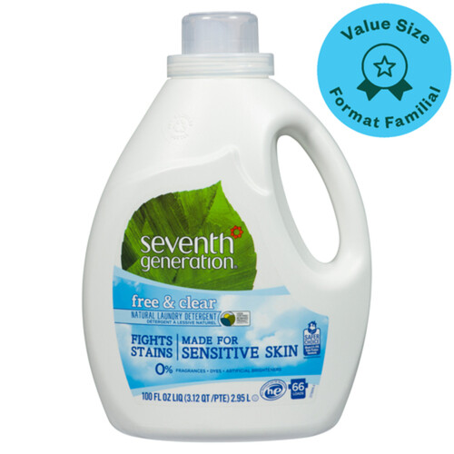 Seventh Generation Laundry Detergent Free & Clear Washing Liquid 2.95 L