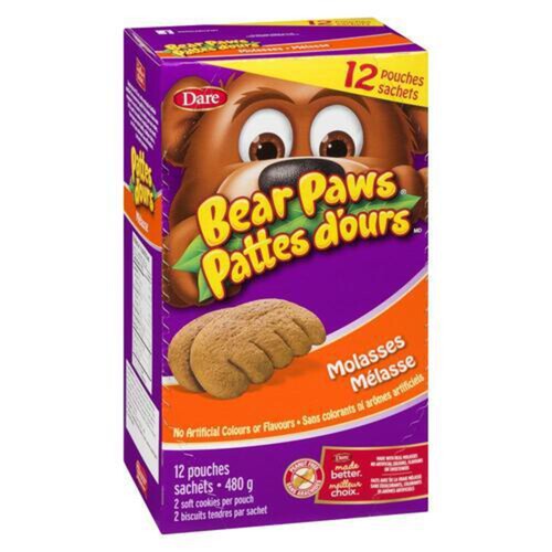 Dare Bear Paws Peanut-Free Cookies Molasses Family Pack 480 g